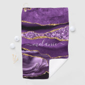 Serviette de golf de Parties scintillant d'or viol (En situation)