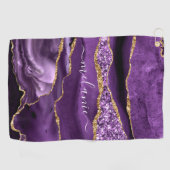 Serviette de golf de Parties scintillant d'or viol (Horizontal)