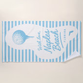 Serviette de golf de plage de Naples avec amour (Devant)