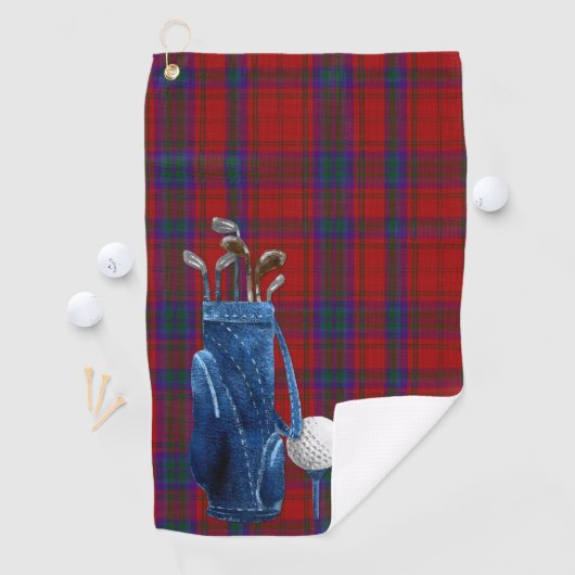 Serviette de golf de plaid de tartan de MacDougall (En situation)