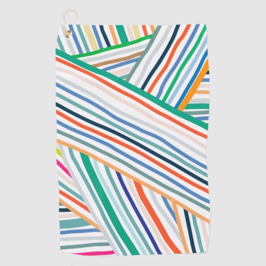 Serviette de golf de Stripes colorées (Devant)