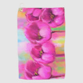 Serviette de golf de Tulipes Roses Violettes (Devant)