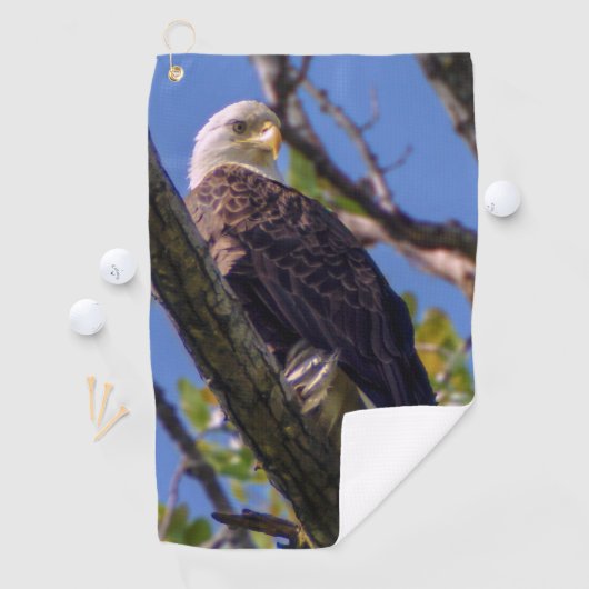 Serviette de golf d'Eagle chauve (En situation)