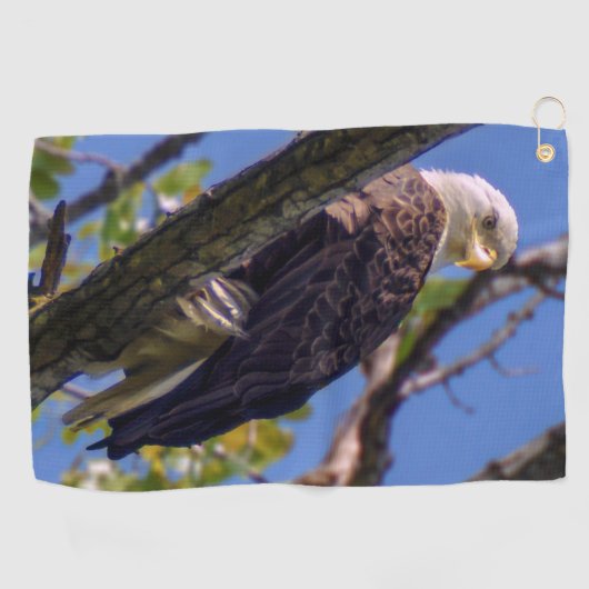 Serviette de golf d'Eagle chauve (Horizontal)
