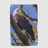 Serviette de golf d'Eagle chauve (Devant)