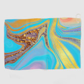 Serviette De Golf Débit d'or azur (Horizontal)