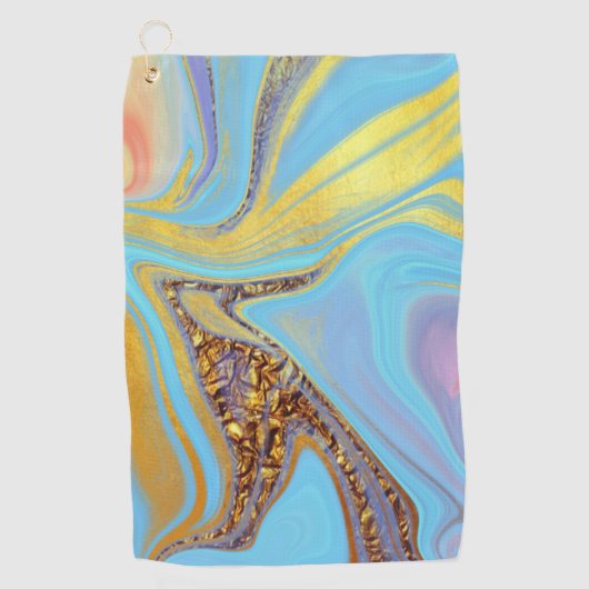 Serviette De Golf Débit d'or azur (Devant)