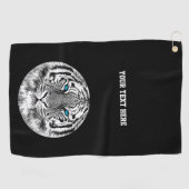 Serviette De Golf Décor bleu tigre sur un (Horizontal)