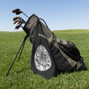 Serviette De Golf Décor bleu tigre sur un