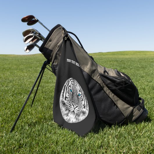Serviette De Golf Décor bleu tigre sur un (Vert)