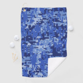 Serviette De Golf Décor Camouflage bleu marine numérique Pixels  (En situation)