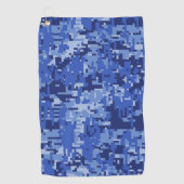 Serviette De Golf Décor Camouflage bleu marine numérique Pixels  (Devant)