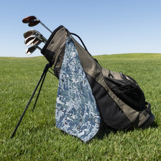 Serviette De Golf Décor Camouflage bleu marine numérique Pixels (Vert)