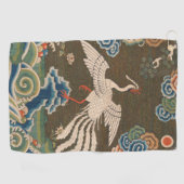 Serviette De Golf Décor d'antiquité chinois d'oiseaux (Horizontal)