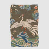 Serviette De Golf Décor d'antiquité chinois d'oiseaux (Devant)