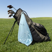 Serviette de golf décorative florale bleue (Vert)