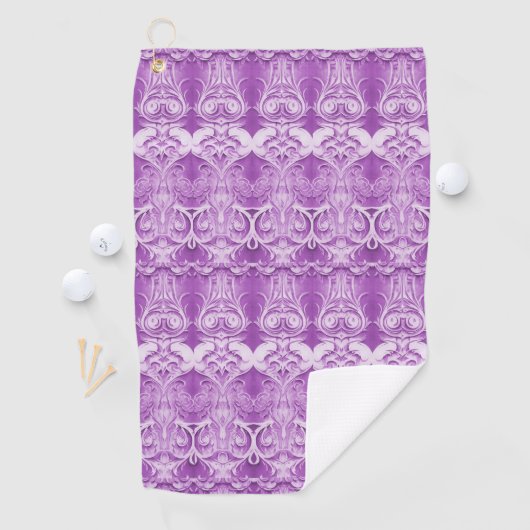 Serviette de golf décorative violette (En situation)