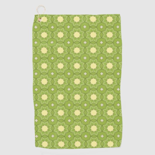 Serviette De Golf Decorative yellow star and diamond patterned  (Devant)