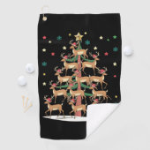 Serviette De Golf Deer Christmas Tree Drôle Vacances Cute Reindeer (En situation)