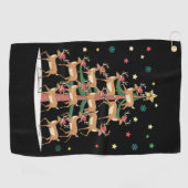 Serviette De Golf Deer Christmas Tree Drôle Vacances Cute Reindeer (Horizontal)