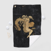 Serviette De Golf Déesse du Zodiaque | Astrologie Cosmologique Gold  (En situation)