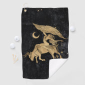 Serviette De Golf Déesse du Zodiaque | Astrologie du Taurus d'or cos (En situation)