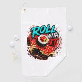 Serviette De Golf Défilement Avec – Drôle Design de Sushi de Surf (En situation)