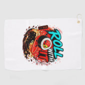 Serviette De Golf Défilement Avec – Drôle Design de Sushi de Surf (Horizontal)