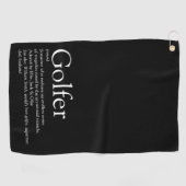 Serviette De Golf Définition de Golfeur personnalisé Noir et blanc (Horizontal)