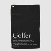 Serviette De Golf Définition de Golfeur personnalisé Noir et blanc (Devant)