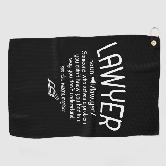 Serviette De Golf Définition drôle de l'avocat (Horizontal)