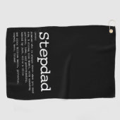 Serviette De Golf Définition Stepdad personnalisée Noir (Horizontal)