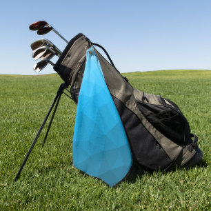Serviette De Golf Dégradé géométrique de maille cyan bleu