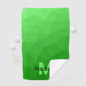 Serviette De Golf Dégradé vert clair géométrie motif maille Monogram (En situation)