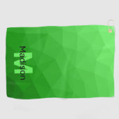 Serviette De Golf Dégradé vert clair géométrie motif maille Monogram (Horizontal)