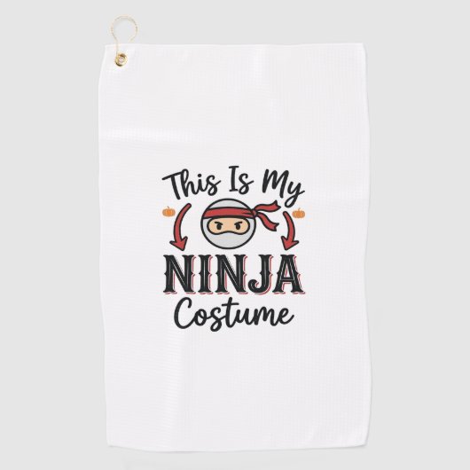 Serviette De Golf Déguisement de ninja drôle Design vectoriel Hallow (Devant)
