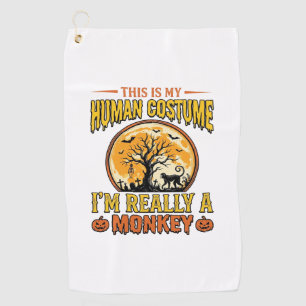 Serviette De Golf Déguisement de singe Halloween Design de T-shirt v