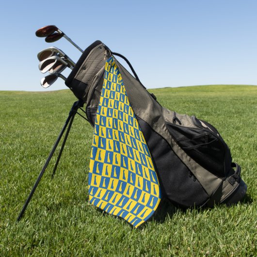 Serviette De Golf Delaware US State Blue Yellow Gold Pattern (Vert)