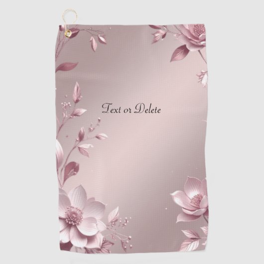 Serviette De Golf Delicate Pink Floral Golf Towel (Devant)