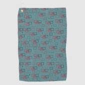 Serviette De Golf Délice carré rouge et sarcelle (Devant)