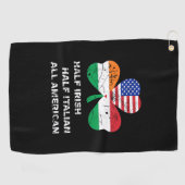 Serviette De Golf Demi-irlandais demi-italien Shamrock du drapeau am (Horizontal)