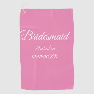 Serviette De Golf Demoiselle d'honneur rose texte simple minimal ajo