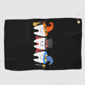 Serviette De Golf Dentiste Halloween dents Dentaire (Horizontal)