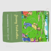 Serviette De Golf Départ chanceux - Drôle Cartoon de golf (Horizontal)