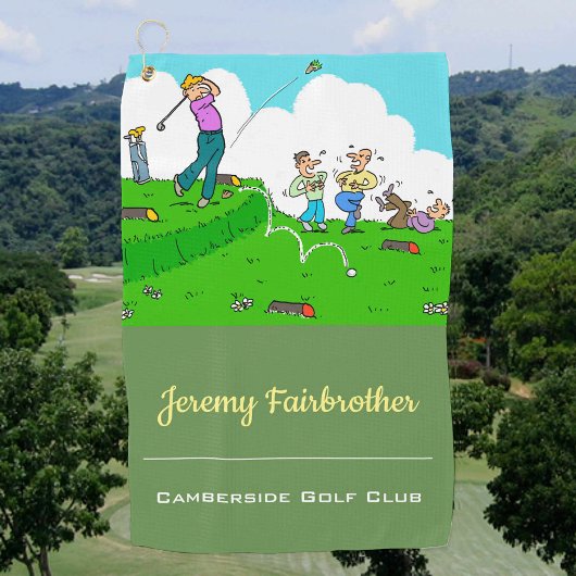 Serviette De Golf Depart fou - Drôle caricature de golf