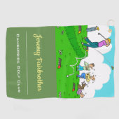 Serviette De Golf Depart fou - Drôle caricature de golf (Horizontal)