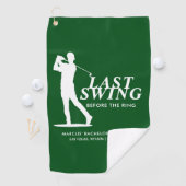 Serviette De Golf Dernier Tour de Swing avant le Bachelor Golf Ring (En situation)
