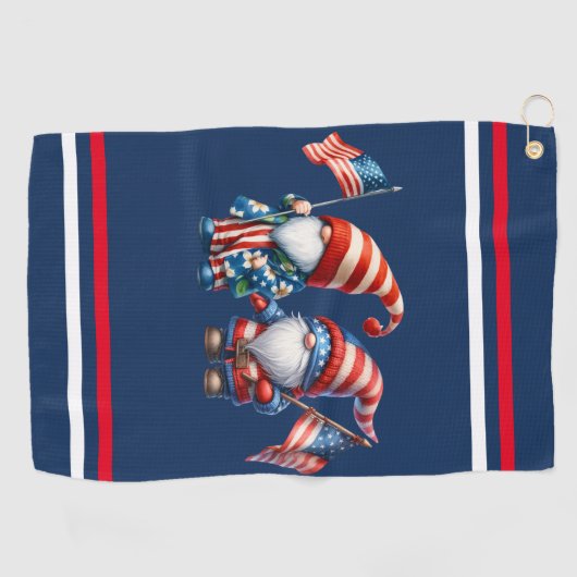 Serviette de golf des Gnomes patriotiques (Horizontal)
