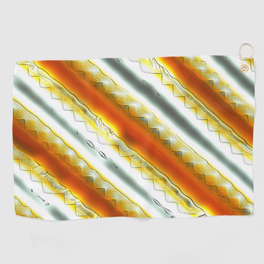 Serviette De Golf Des rayures abstraites scandaleuses en orange et g (Horizontal)