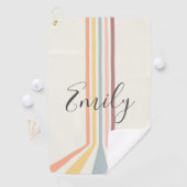 Serviette De Golf Design à rayures de style rétro Pastel (En situation)